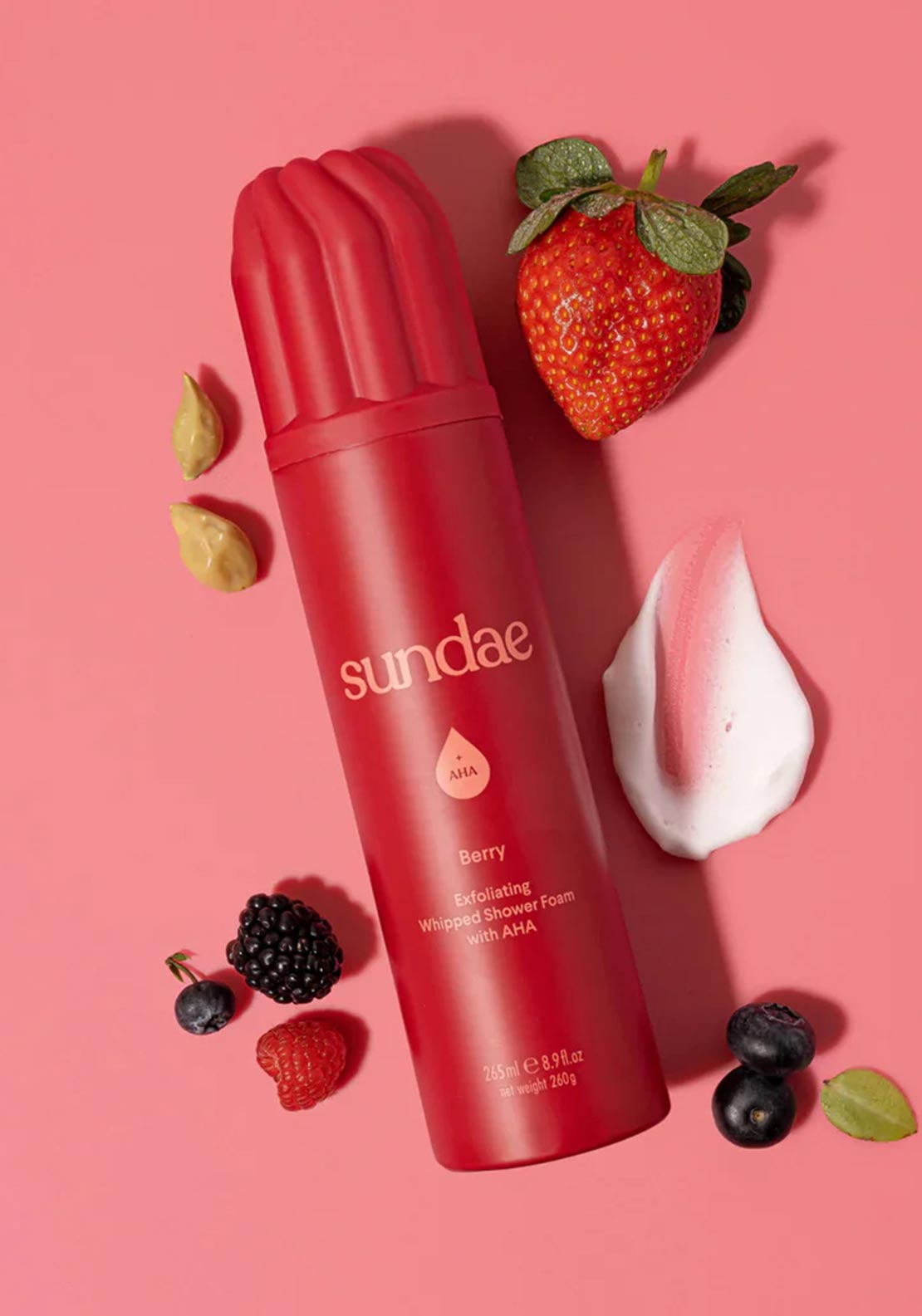 Sundae Exfoliating Whipped Shower Foam, Berry