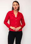 Sunday Melania Jersey Chevron Knit Jacket, Red