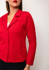 Sunday Melania Jersey Chevron Knit Jacket, Red