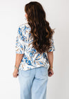 Sunday Leaf Print Top, White Multi