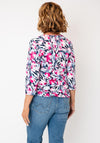 Sunday Cropped Sleeve Floral Print Top, Pink Multi