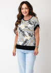 Sunday Leaf Print T-Shirt, White Multi