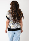 Sunday Leaf Print T-Shirt, White Multi