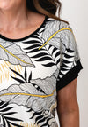 Sunday Leaf Print T-Shirt, White Multi