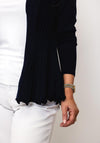 Sunday Ribbed Knitted Open Front Cardigan, Navy