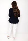 Sunday Ribbed Knitted Open Front Cardigan, Navy