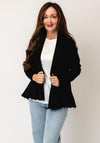 Sunday Ribbed Long Sleeve Cardigan, Black