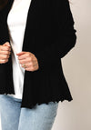 Sunday Ribbed Long Sleeve Cardigan, Black