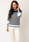 Sunday Round Neck Stripe Jumper, Navy