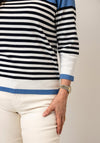 Sunday Round Neck Stripe Jumper, Navy