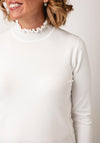 Sunday by Godske Ribbed High Neck Jumper, White