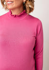 Sunday by Godske Ribbed High Neck Jumper, Pink
