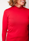 Sunday by Godske Ribbed High Neck Jumper, Red