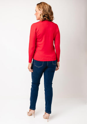 Sunday by Godske Ribbed High Neck Jumper, Red