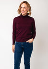 Sunday by Godske Ribbed High Neck Jumper, Wine