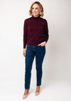 Sunday by Godske Ribbed High Neck Jumper, Wine