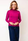 Sunday by Godske Ribbed High Neck Jumper, Fuchsia Pink