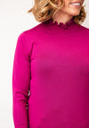 Sunday by Godske Ribbed High Neck Jumper, Fuchsia Pink