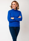 Sunday by Godske Ribbed High Neck Jumper, Blue