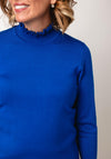 Sunday by Godske Ribbed High Neck Jumper, Blue