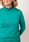 Sunday by Godske Ribbed High Neck Jumper, Teal