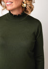 Sunday by Godske Ribbed High Neck Jumper, Green