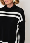 Sunday High Neckline with Box Print Jumper, Black