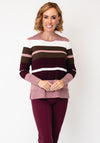 Sunday Striped Fine Knit Sweater, Pink Multi