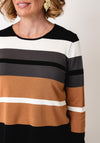 Sunday Striped Fine Knit Sweater, Black Multi