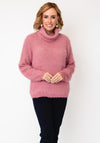 Sunday Textured High Neckline Jumper, Pink