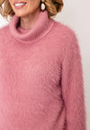 Sunday Textured High Neckline Jumper, Pink