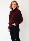 Sunday Textured High Neckline Jumper, Wine