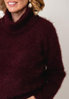Sunday Textured High Neckline Jumper, Wine