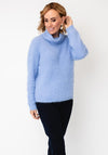 Sunday Textured High Neckline Jumper, Blue