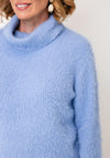 Sunday Textured High Neckline Jumper, Blue