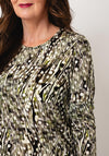 Sunday Abstract Print Round Neckline Top, Green Multi