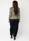 Sunday Abstract Print Round Neckline Top, Green Multi
