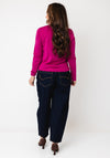 Sunday Ribbed Basic Round Neck with Tie Detail Top, Pink