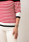 Sunday Round Neck Stripe Jumper, Red