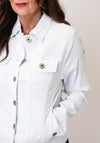 Sunday Denim-Look Button-Down Jacket, White