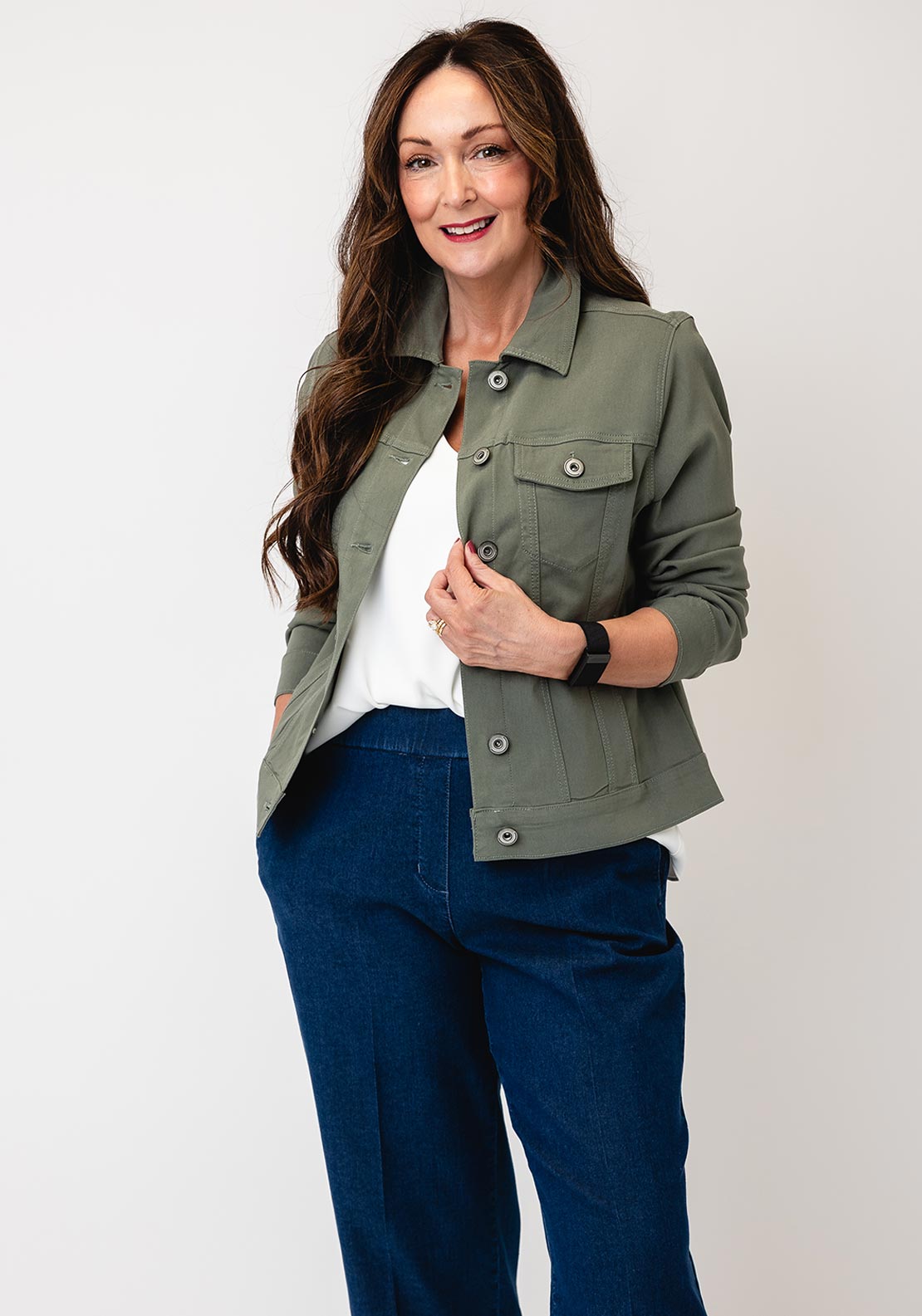 Sunday Denim-Look Jacket, Khaki