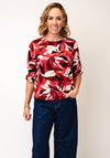 Sunday Floral Print Elastic Trim Top, Red