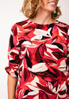 Sunday Floral Print Elastic Trim Top, Red