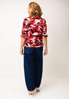 Sunday Floral Print Elastic Trim Top, Red