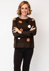 Sunday Spot Print Fine Knit Sweater, Green