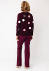 Sunday Spot Print Fine Knit Sweater, Wine