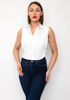 Sunday Sleeveless Collared Shirt, White