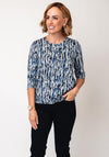 Sunday by Godske Round Neck Abstract Blouse, Blue Multi