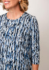 Sunday by Godske Round Neck Abstract Blouse, Blue Multi