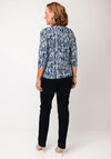 Sunday by Godske Round Neck Abstract Blouse, Blue Multi